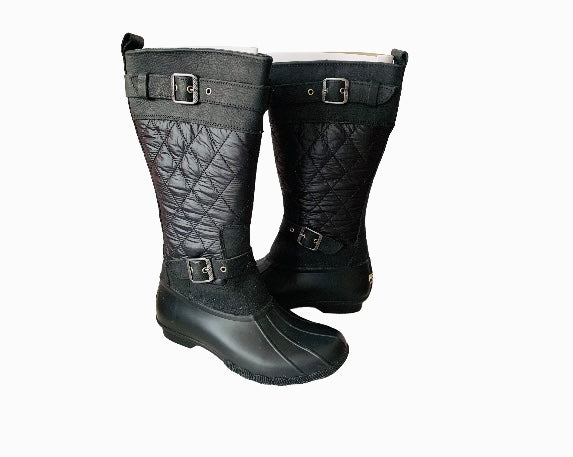 Otrain Sperry Duck Boots Quilted Black Otrain Womens Glitter Duck