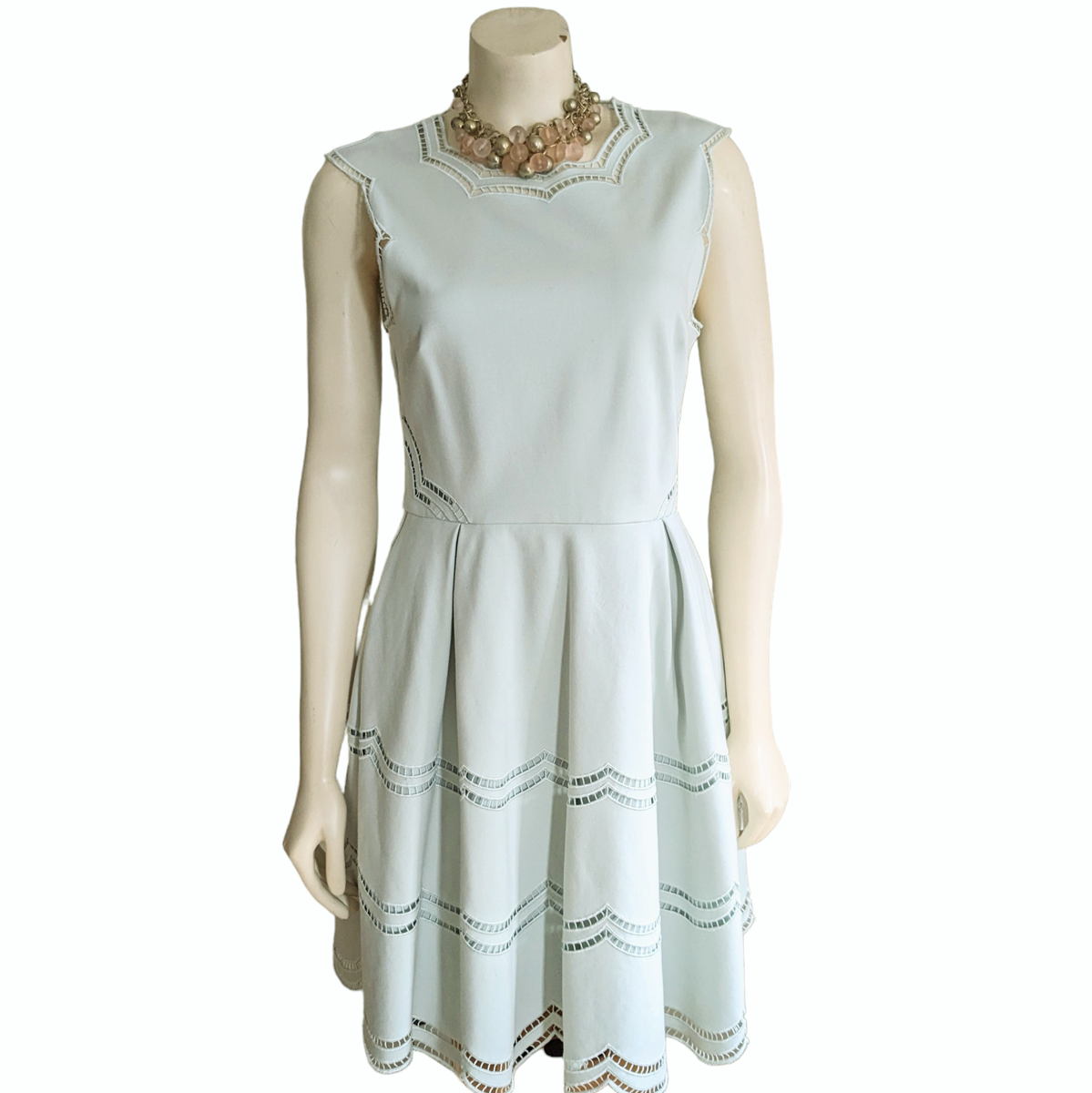 Ted Baker Kaite store White Embellished Skater Dress, size TB 1