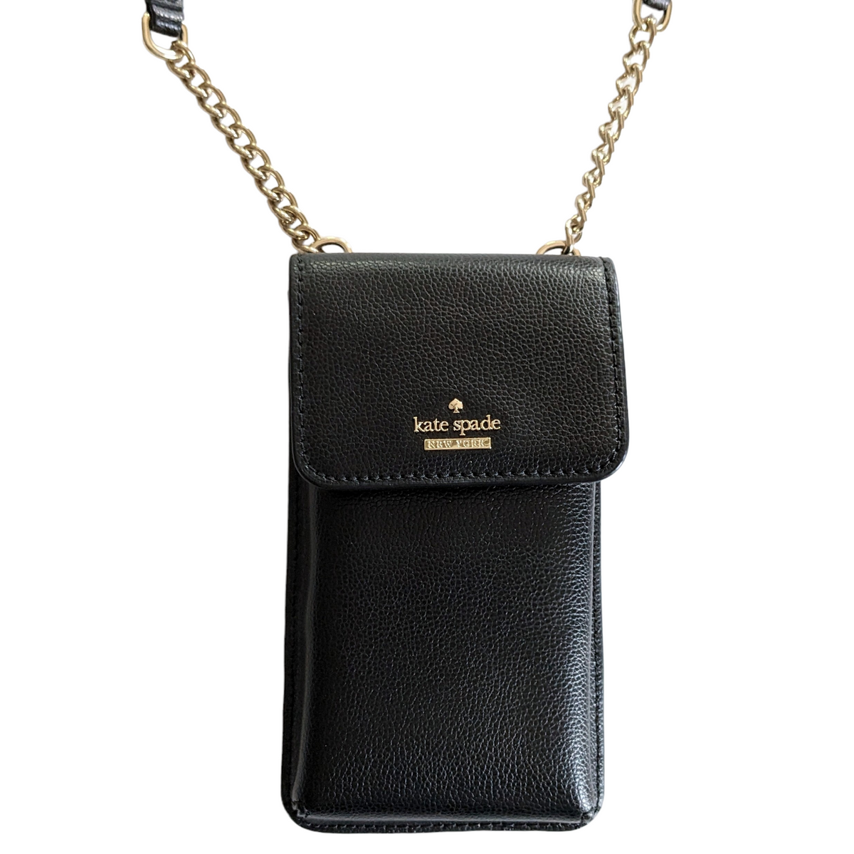 Kate Spade Spencer Chain Leather Crossbody In Black/gold