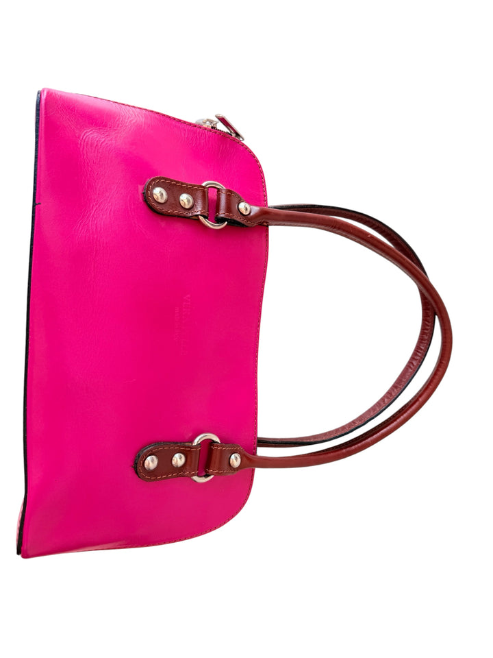 Vera Pelle Hot Pink Leather Handbag