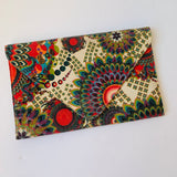 Multicolored Abstract Floral Envelope Clutch Handbag