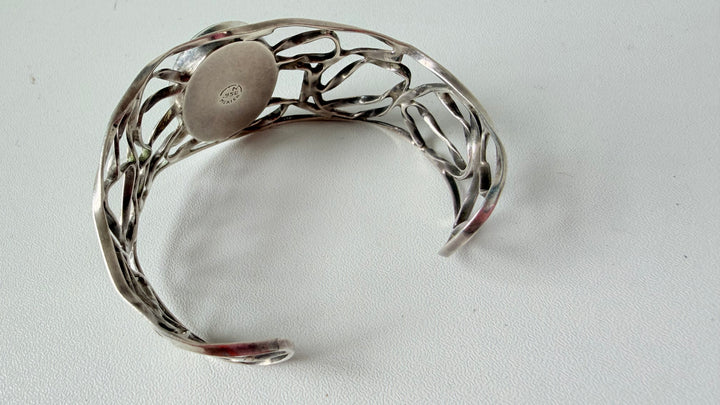 Sterling Silver 950 Taxco Onyx Bracelet