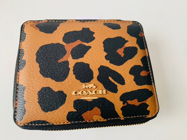 Coach Leather Cheetah Print Jewelry Box