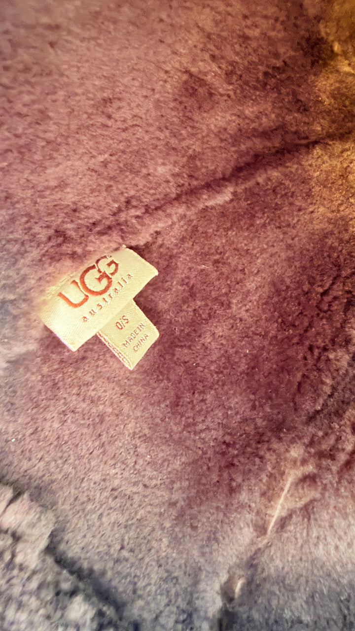 UGG Bucket Brown Shearling Sheepskin Upflap Hat One Size