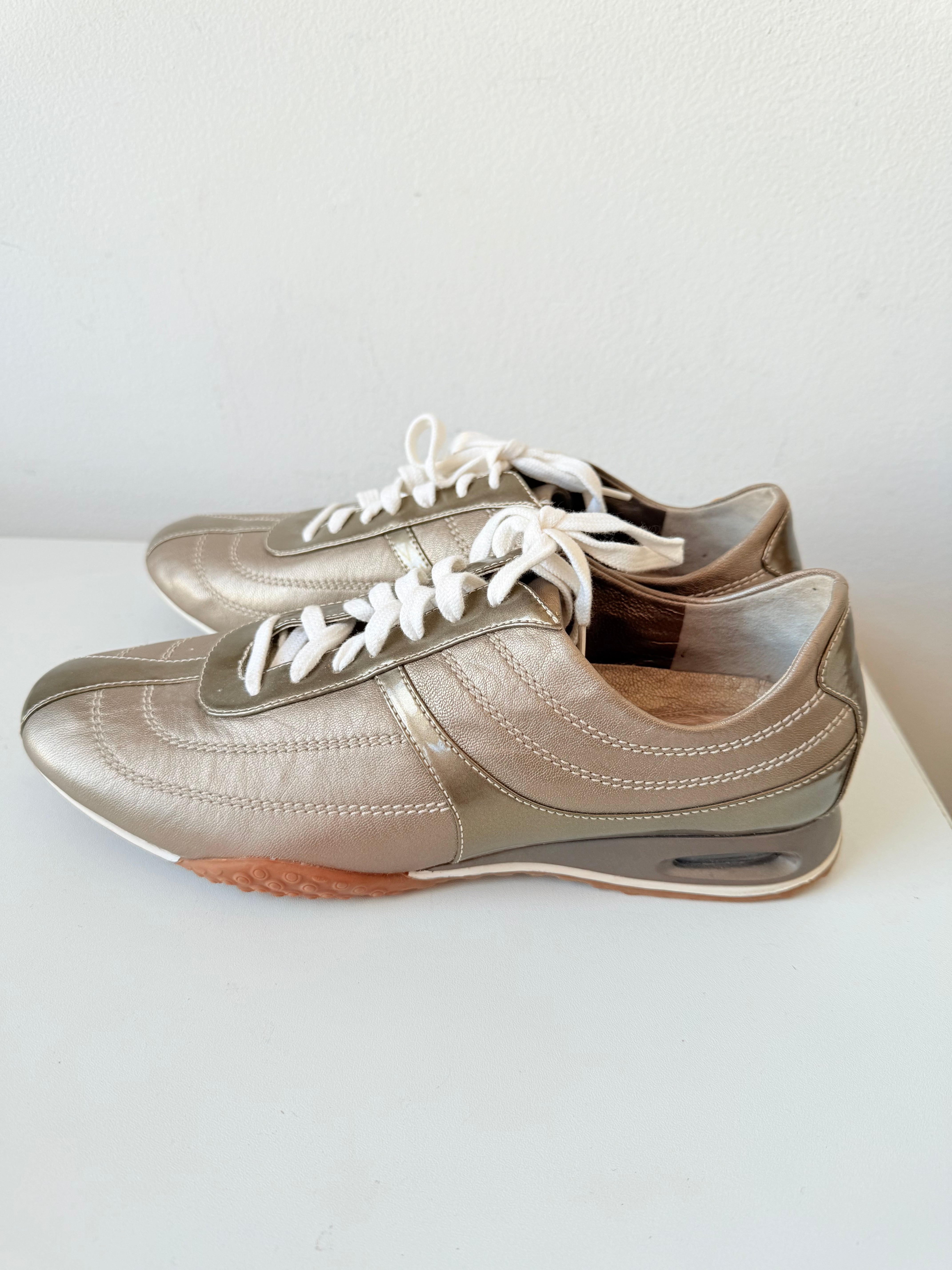 Cole Haan Nike Air Bria Vintage Gold Metallic Leather Oxford