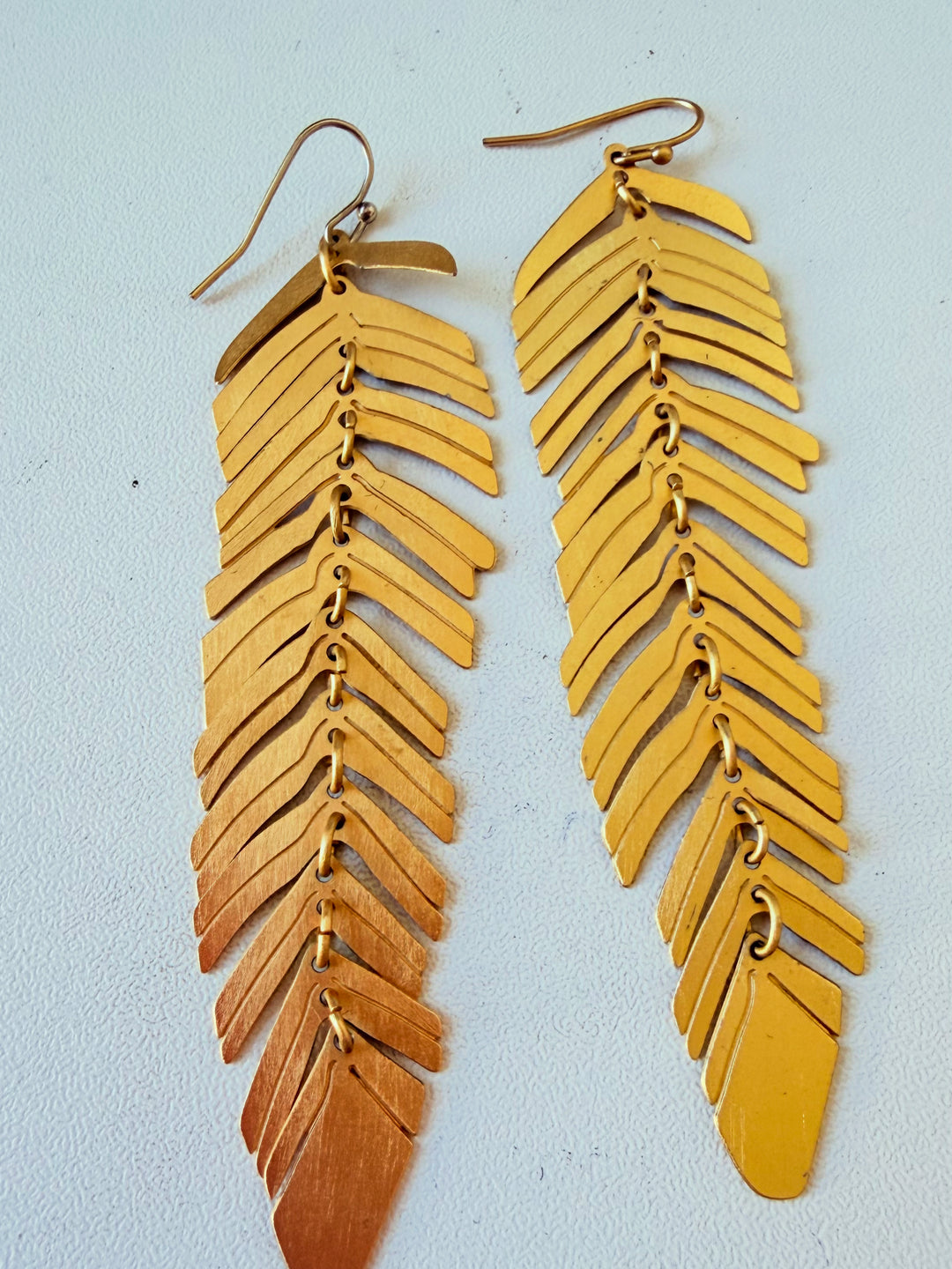 Pamilla Love Fern 18k Gold Plated Brass Drop Pierced Earrings