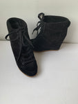 Veronica Beard Black Elissa Suede Wedge Sneaker Bootie Size 10