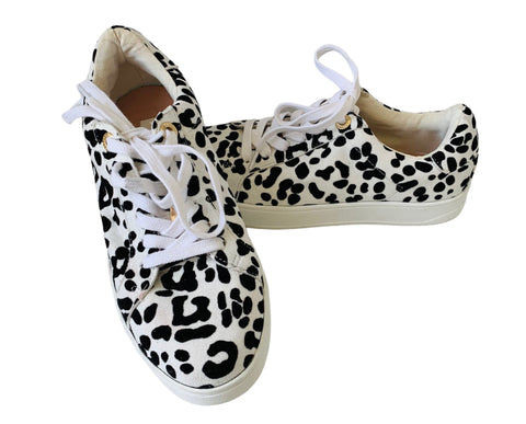 TopShop Black and White Platform Leopard Sneaker Low Top Size 6.5 NWT