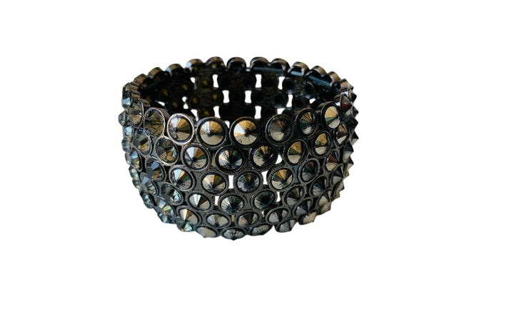 Pewter Rhinestone Stretch Bracelet