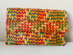 Multicolor Raphia Clutch