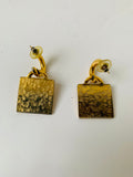 Vintage Anne Klein Post Lion Head Gold Tone Pierced Earrings