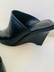 Frame Black Leather Wedge Slide/Mules Size 40