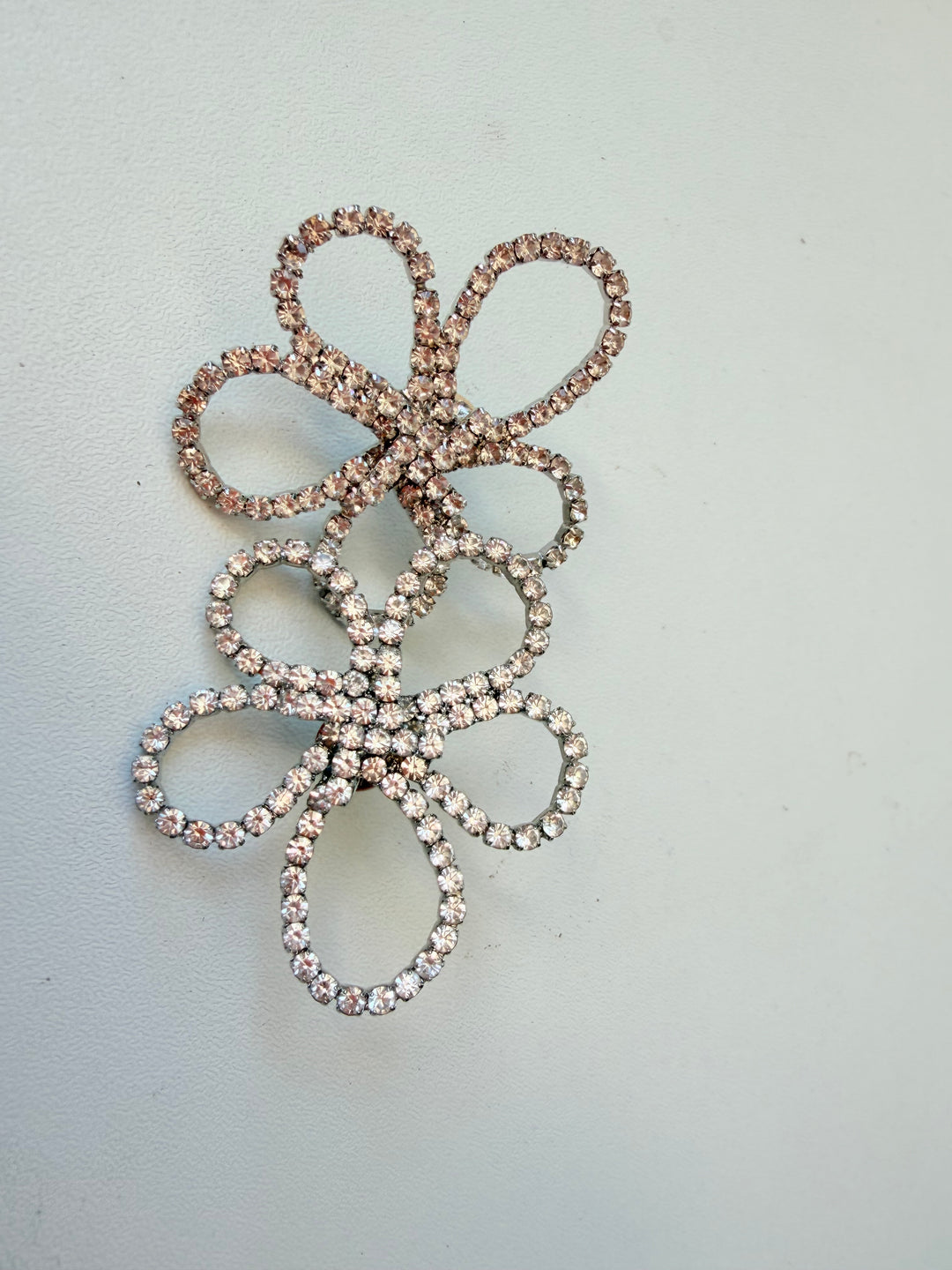 Rhinestone Flower Statement Pierced Earrings