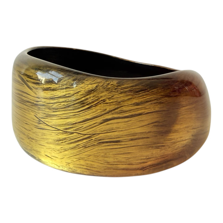 Vintage Gold & Black Mettalic Chunky Lucite Bangle