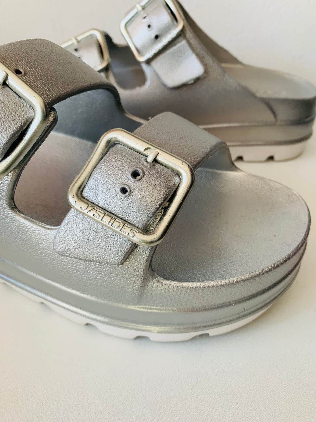 J/Slides Silver Metallic Sandal