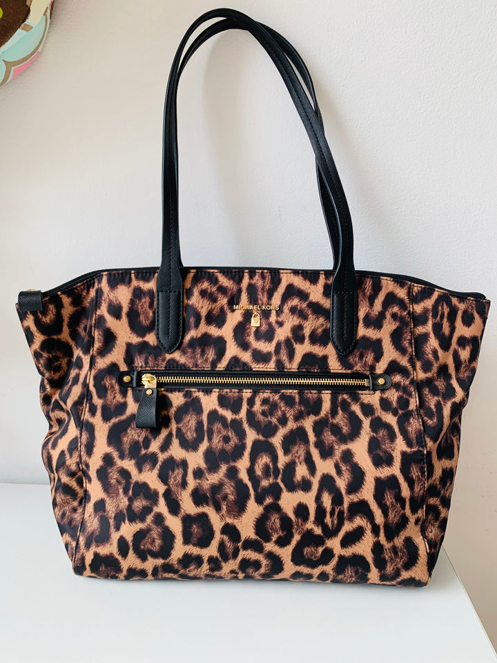 Michael Michael Kors Kelsey Medium Leopard Print Nylon Tote