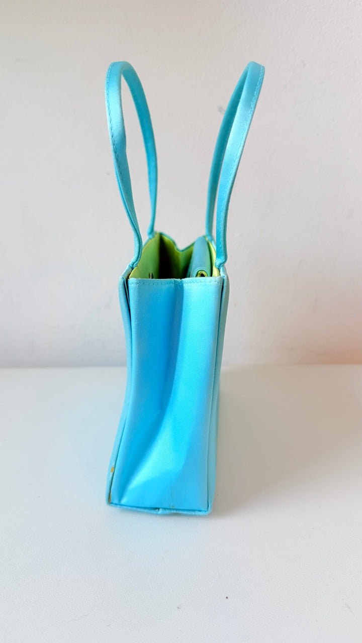 Indeed Aqua Blue Satin Evening Bag