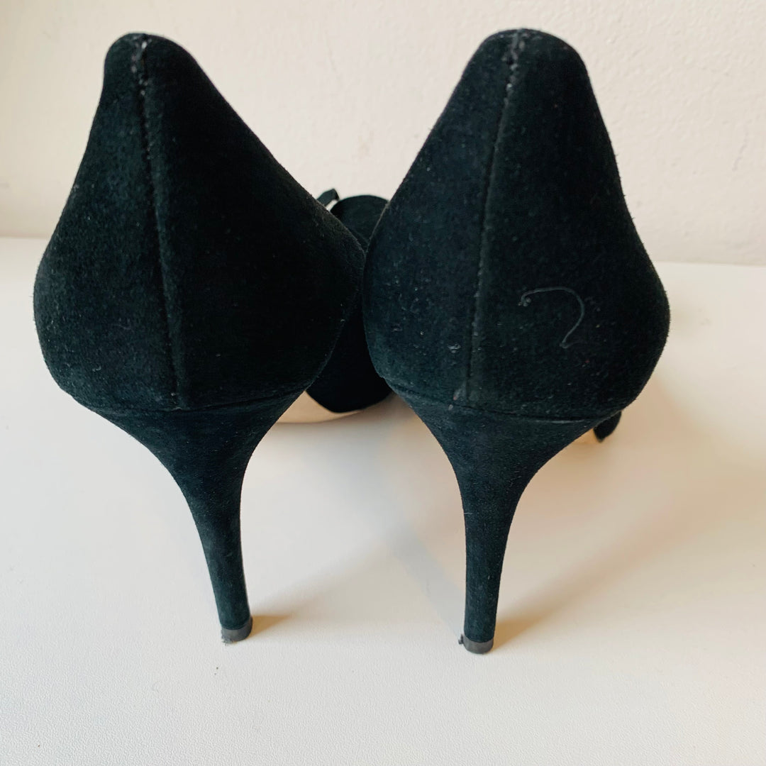 Ann Taylor Black Suede Pumps Size 8.5