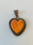 E Spencer Sterling Silver Handmade Spiny Oyster Heart Pendent