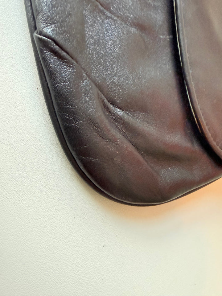 Coach Black Leather vintage Pleated Clutch/Wristlet