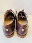 Cole Haan Grand Series Classic Brown Leather Lace Up Croc Embossed Women’s Oxford Shoes Size 9