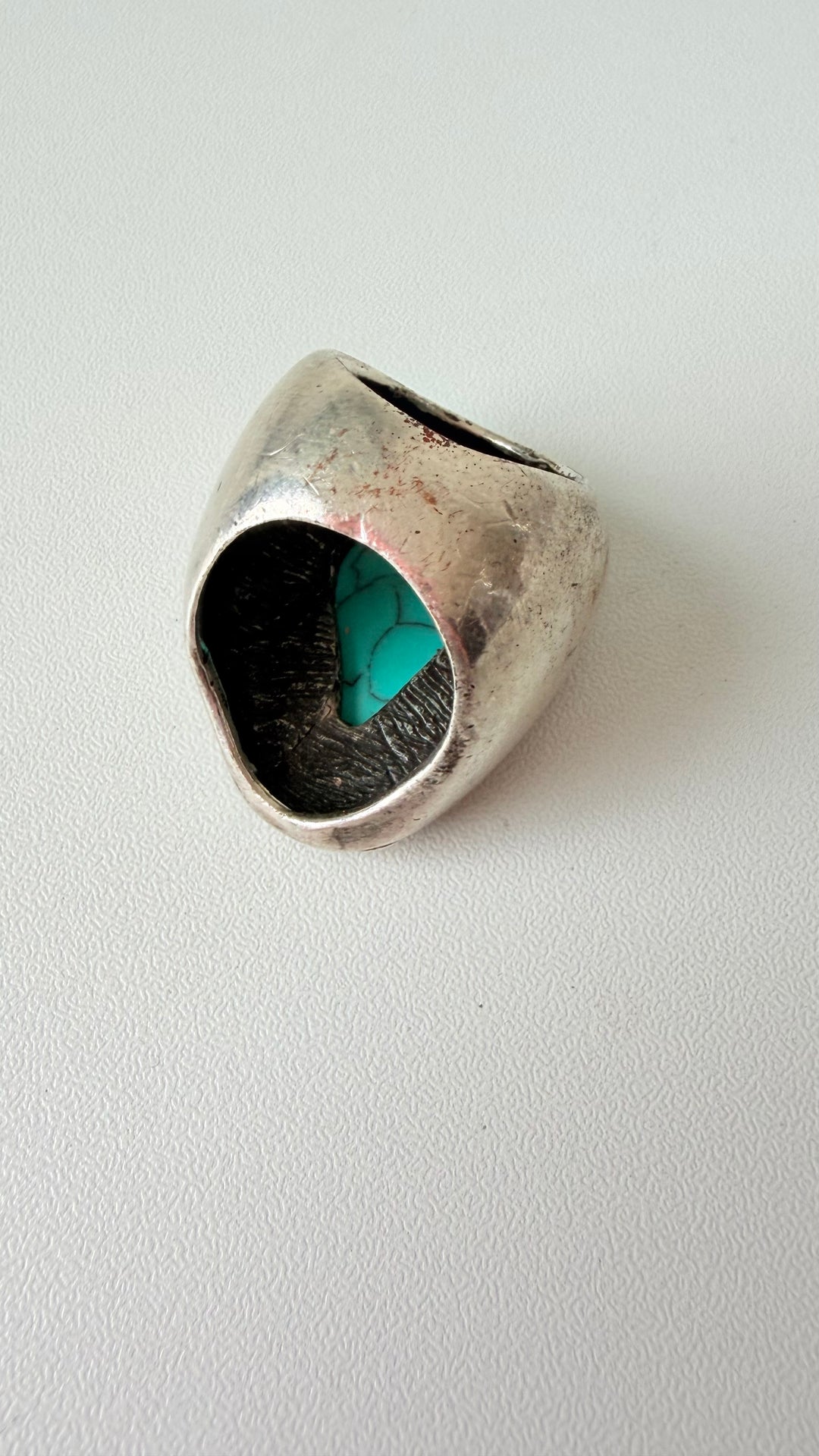 Turquoise/Sterling Statement Ring Size 8