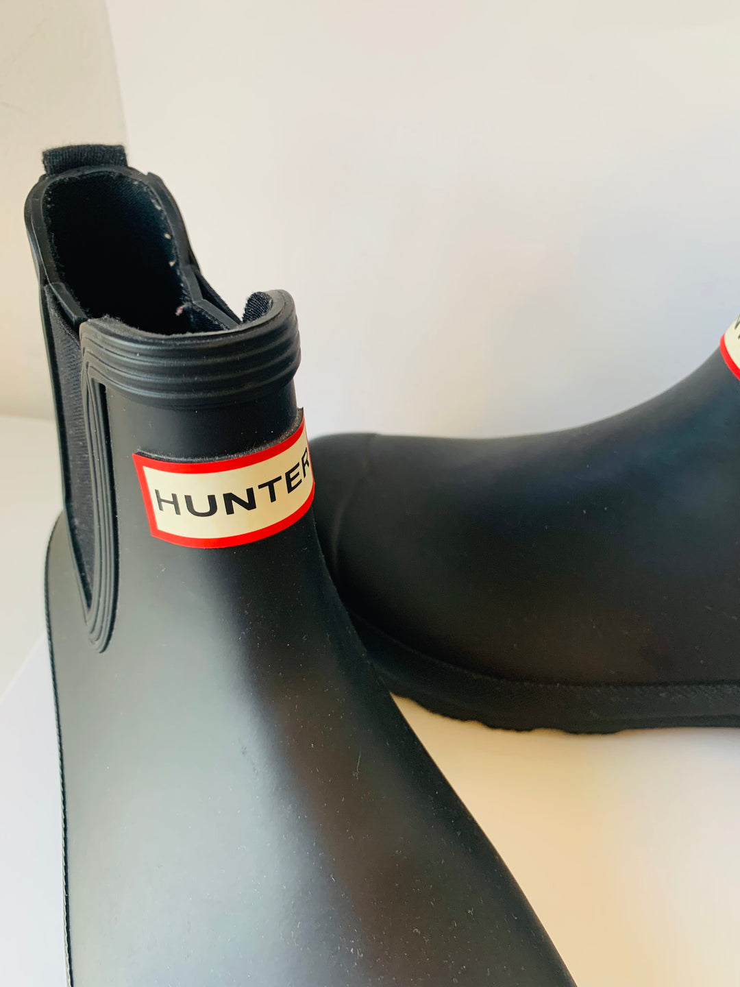 Hunter Black Rubber Waterproof Ankle Boots Size 8