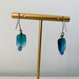 Green Blue Handmade Glass Bead Pierced Earrings