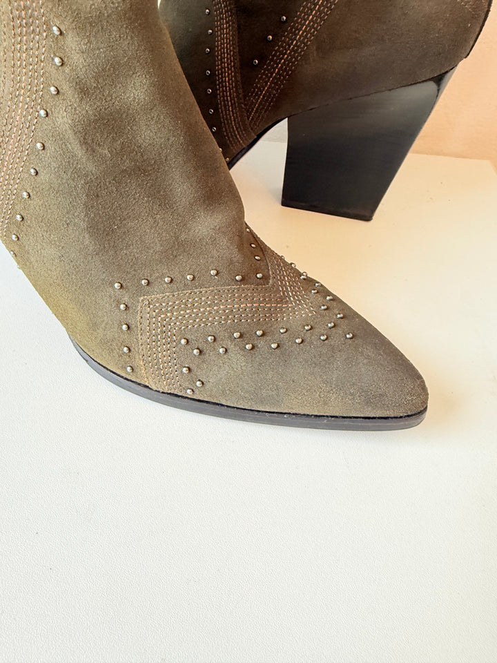 Donald Pliner Vegas HV Loden Antique Calf Suede Boots Size 11