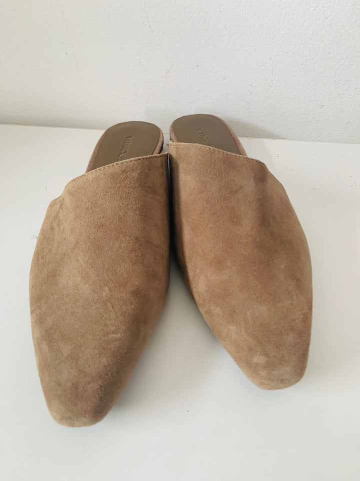 Vince Brown Suede Slip On Mules Size 7.5 New
