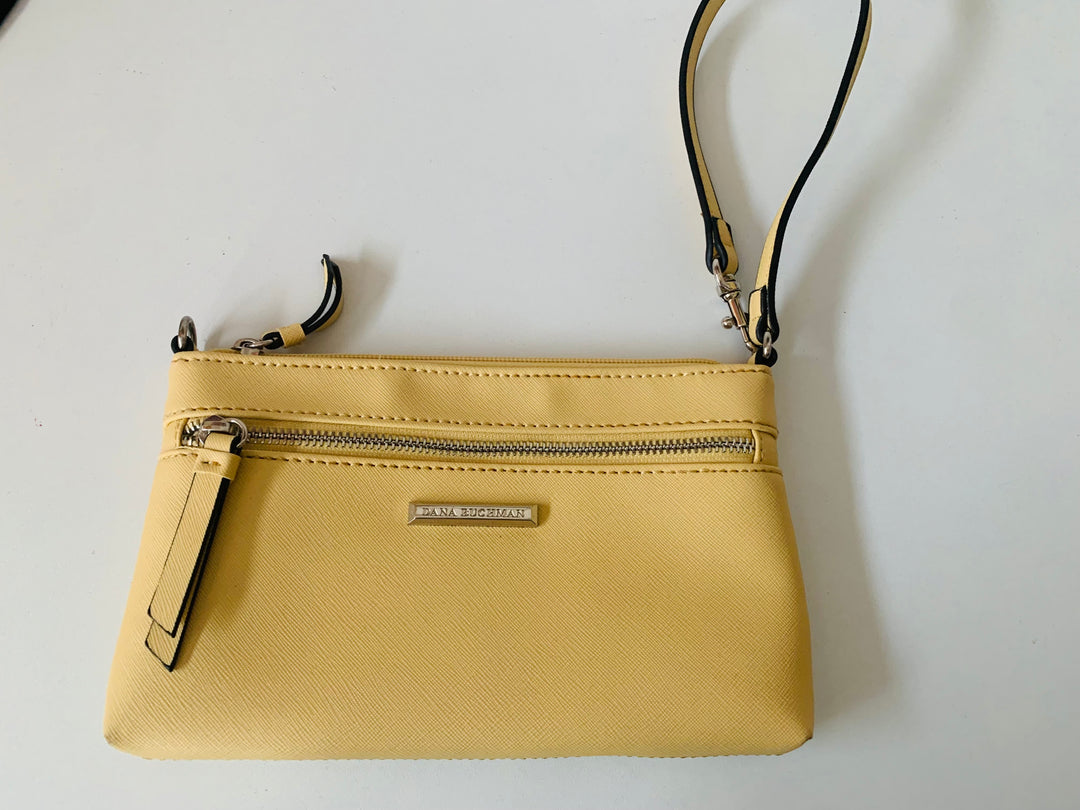 Dana Buchman Yellow Saffiano Leather Wristlet