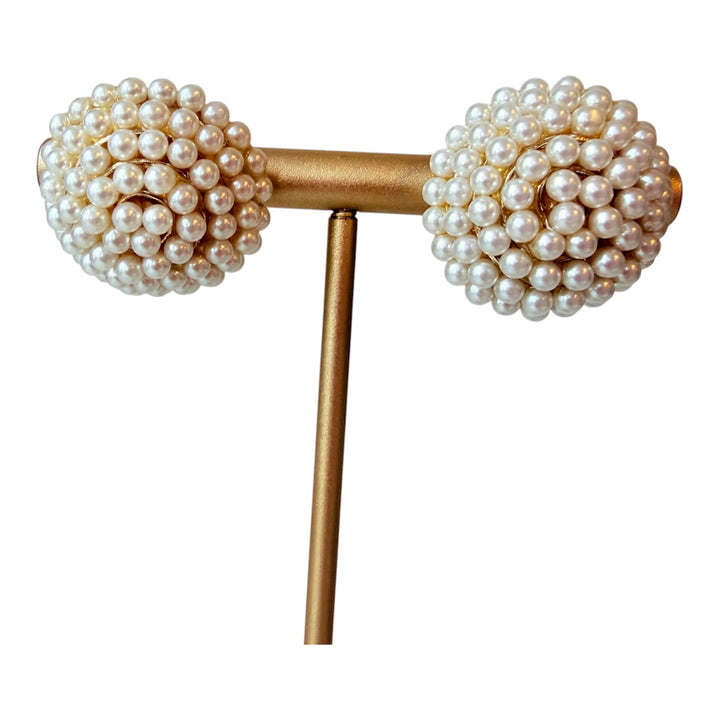 Pearl Circular Pierced Earrings