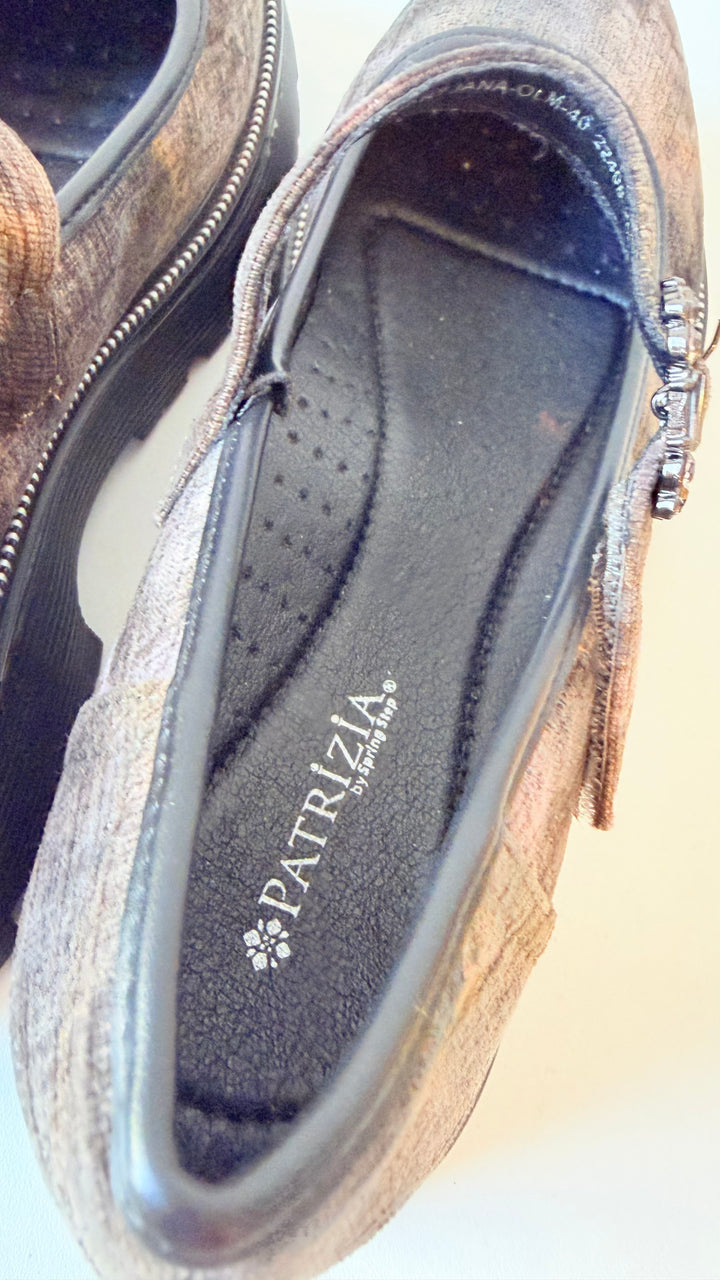 Patrizia By Spring Step Maryjana  Platform Shoes In Olive Multicolor Size 40