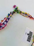 Congo Handmade Multicolored Fringe Fabric Necklace NWT