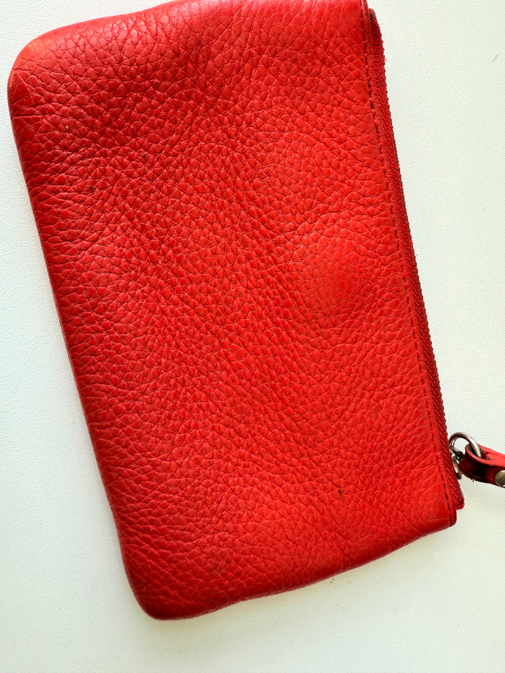 Kate Spade Cherry Red Pebble Grain Leather Wristlet