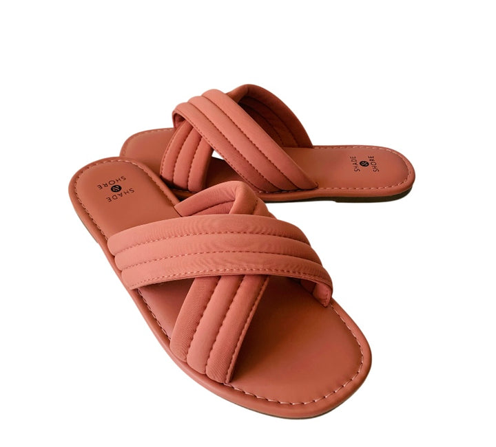 Shade & Shore Slip on Peach Vegan Sandals Size 7