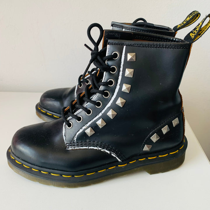 Doc Martens Black Dtudded 1460 Lace Up Boots Size 7 Women’s