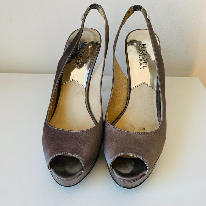 Michael Kors Platform Peep Toe Pump The York Sling Size 7.5