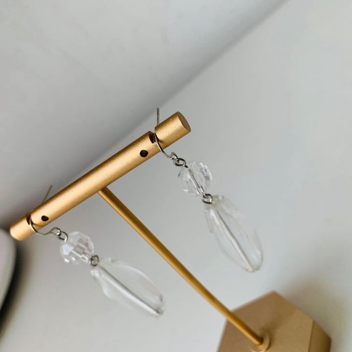 Clear Drop Pierced Earrings