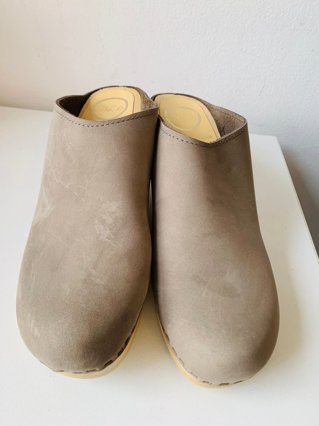 NO 6 Tan Suede Clog Mules Size 40 New