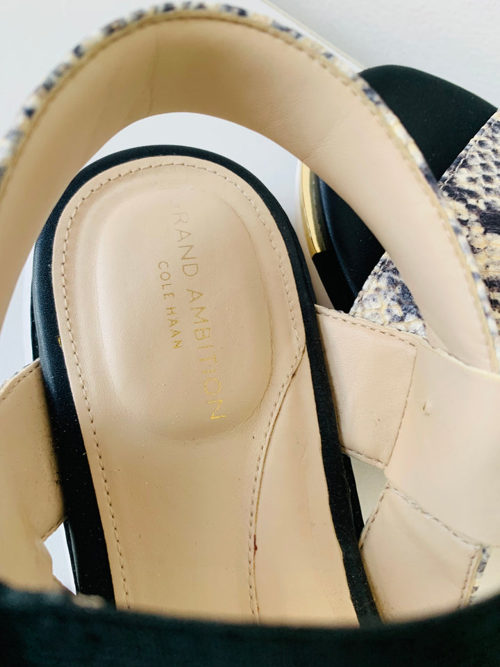 Cole Haan Grand Ambition Natural Corolla Print Sandals Size 7.5