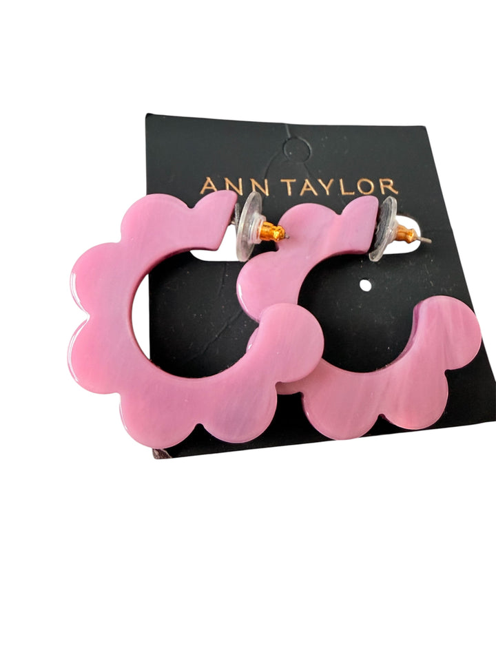Ann Taylor Lilac Scalloped Pierced Hoop Earrings