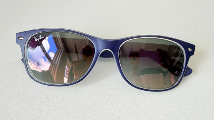 Ray Ban New Wayfarer Rb 2132 55018 Blue Sunglasses New