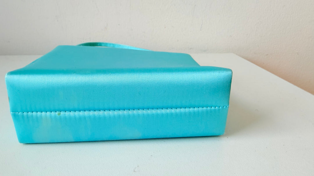 Indeed Aqua Blue Satin Evening Bag