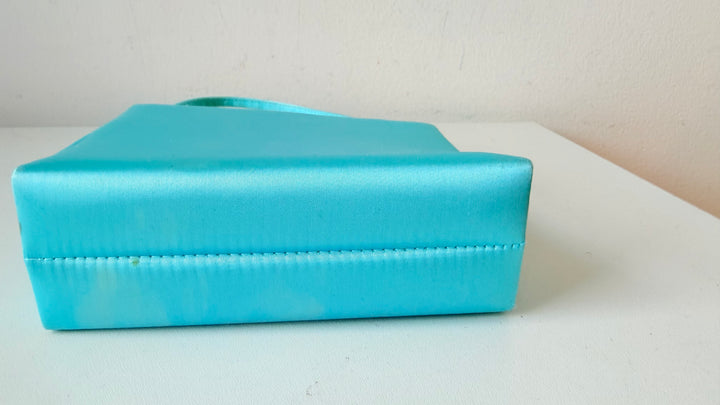 Indeed Aqua Blue Satin Evening Bag