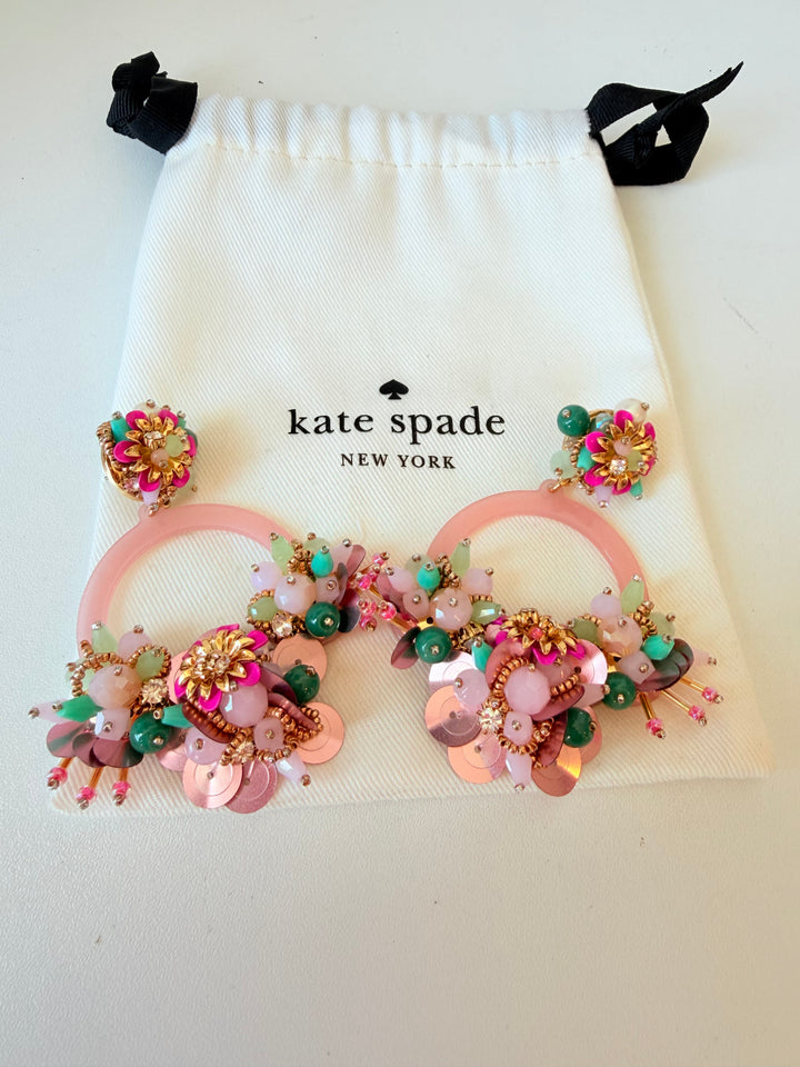 Kate Spade New York Vibrant Life Hoop Earrings Rare