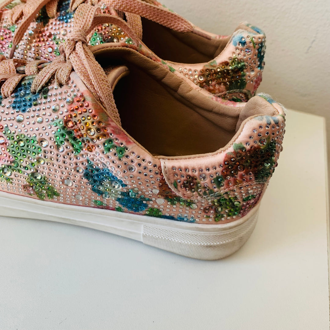 Le Shulah Floral Sparkle Sneakers Size 8.5