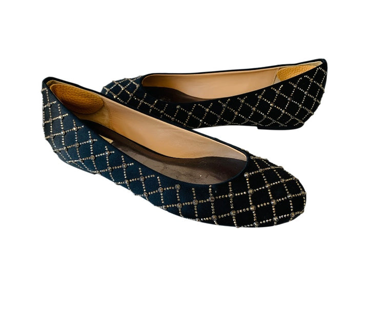 Badgley Mischka Black and Gold Ballet Flats Size 10