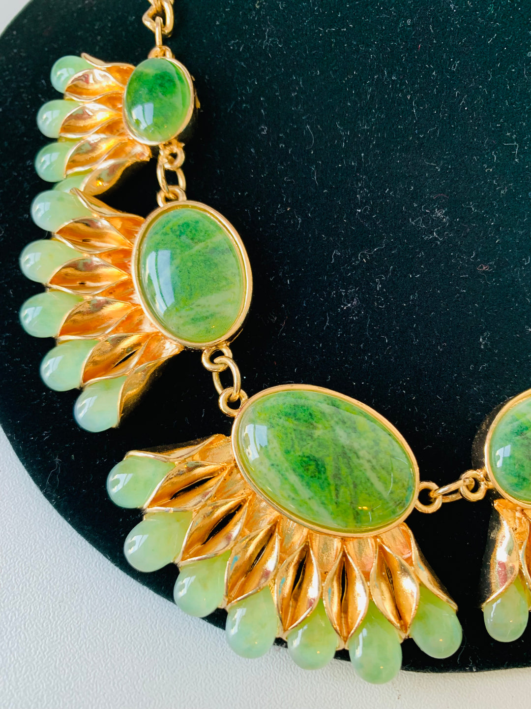 Green and Gold Statement Necklace