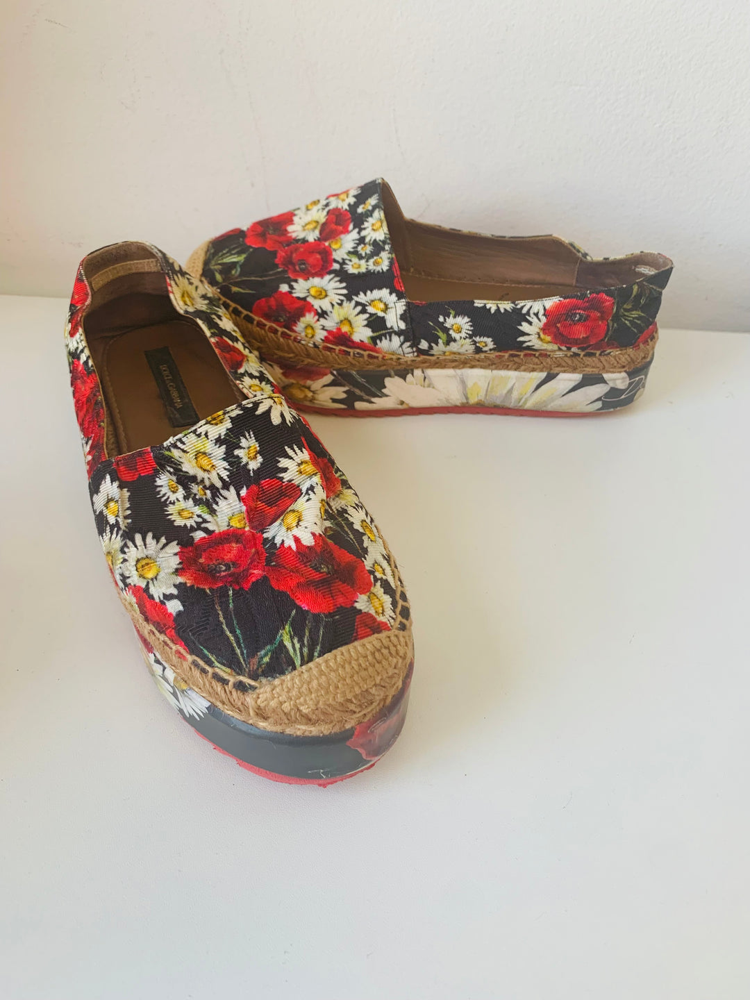 Dolce & Gabbana Floral Platform Espadrille Size 35